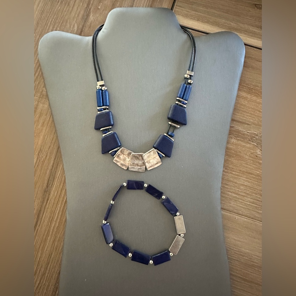 Art Deco Geometric Necklace/Bracelet Set